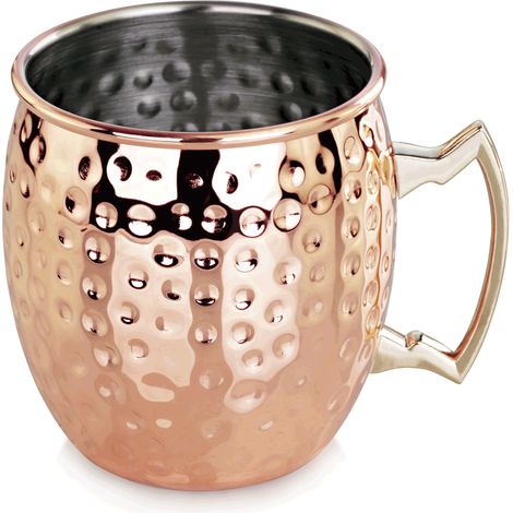 Verre à Moscow Mule Aspect Cuivre Martelé H 90 mm Ø 87 mm - Was Germany