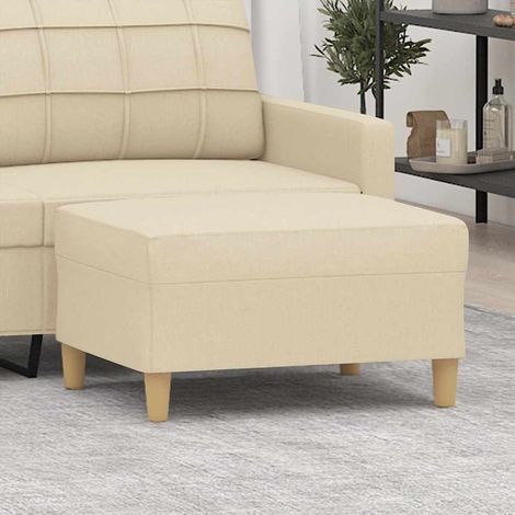 Repose-Pieds pour Salon ou Chambre - Tabouret Pouf Crème 70x55x41 cm Tissu BV536749 - BonneVie (1/5)