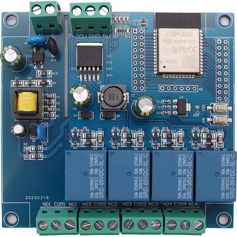 Module Relais 4 Canaux ESP32 Avec Carte De Développement IoT Wi-Fi/Bluetooth AC220 V/DC5-30 V ESP32-WROOM-32E, Carte Programmable Pour Projets Électroniques De Domotique Intelligente (1/5)