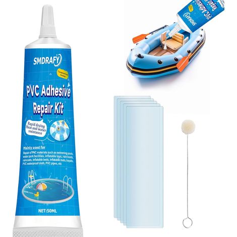 Kit Reparation Piscine, Reparation Liner Piscine Étanche, Forte Adhérence, Invisible, Kit Réparation Liner Piscine, aux Liners de Piscine, Matela Pneumatique, Spa Gonflable (1/5)