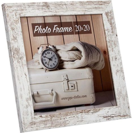 ZEP S.r.l. Nelson Lot de 6 Cadres Photo en Bois Chabby Chic Blanc 20 x 20 cm - V21206 (1/4)