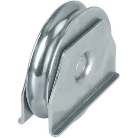 ruota per cancello cancelli supporto aperto 1 cuscinetto   80 mm gola tonda