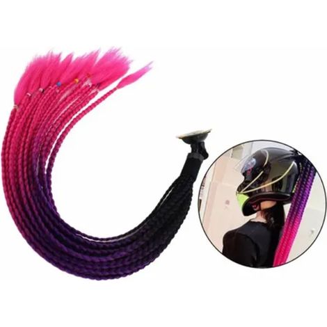 Tresses décoratives pour casque moto avec ventouses, ornements fun pour motard, 55 cm (1/5)