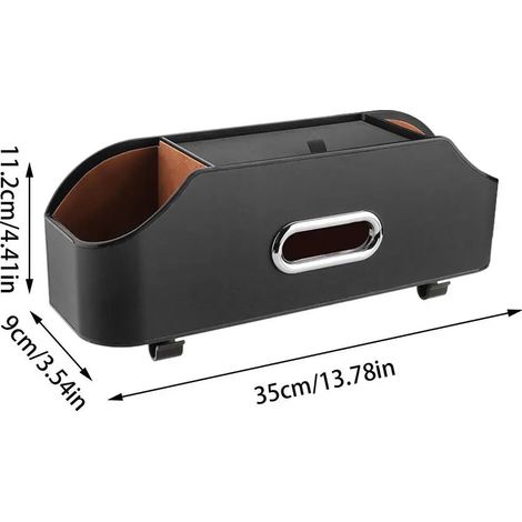 (Noir classique) Organisateur de rangement pour voiture, pochette de rangement pour siège arrière, porte-gobelet, compartiment de remplissage pour SUV et camping-cars (1/5)