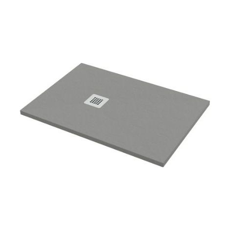 Piatto doccia 75x100 h.2,8 in marmo resina effetto pietra grigio (1/5)