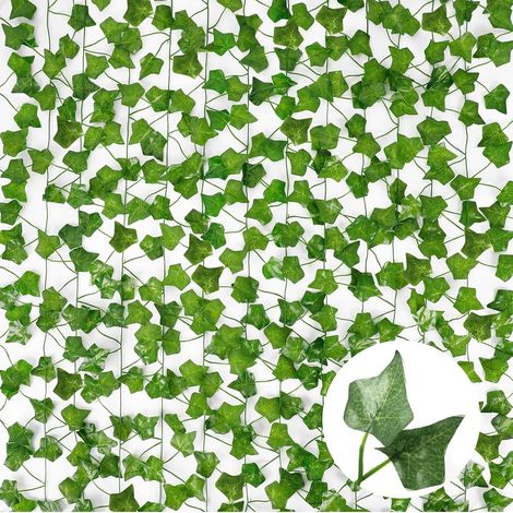 12 pièces Lierre Artificiel 210 cm Faux Lierre Réaliste pour Décoration Murale, Réutilisable Décoration végétale d'intérieur et d'extérieur Dehors pour Décoration Murale, Balcon Jardin (1/5)