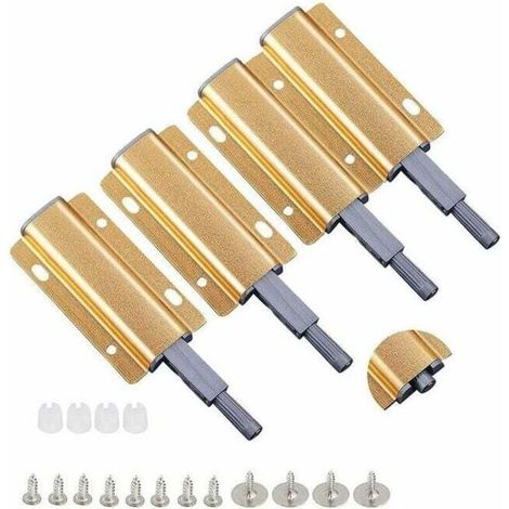 Druckknopf-Schrankverschlüsse, 4er-Pack goldene magnetische Schrankverschlüsse - Crezuo