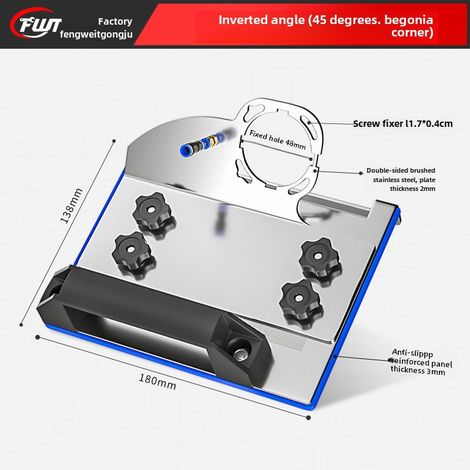 Chanfreineuse 45° en acier inoxydable Type 100  Pour meuleuse d'angle  Accessoire de chanfreinage pour carrelage céramique  Outil durable pour carreleur pro et bricoleur (1/5)