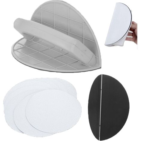 Ponceuse à angle semi-circulaire multifonctionnelle, Kit de ponçage micro-détaillé manuel auto-adhésif avec papier de verre 180/240/320 Grit, ponçage de polissage pour mur, angle (180)
