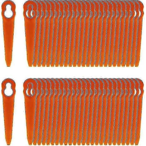 Lot de 100 lames de rechange en plastique compatibles avec les débroussailleuses Stihl Polycut 2-2, Polycut 3-2, FSA 45, FSA 57 et FSE 52, ainsi qu'avec le coupe-bordures Swift 40V. (1/5)