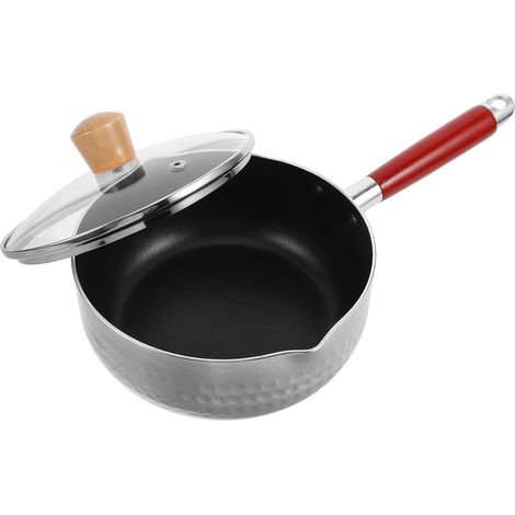 Casserole antiadhésive de 18 cm avec couvercle, pour la cuisson des nouilles, du lait et des soupes (1/5)