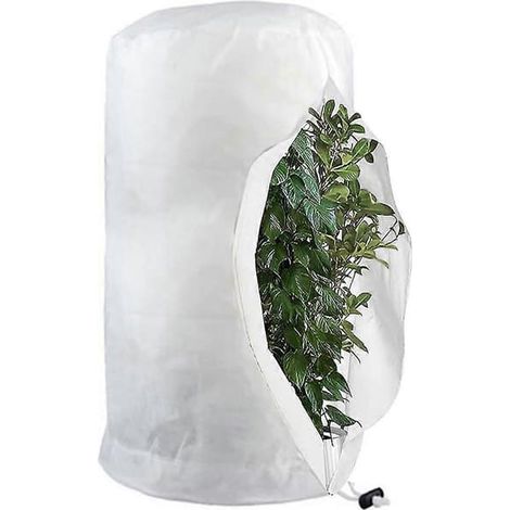 BelleRise - Sacs de protection antigel réutilisables pour plantes avec cordon de serrage, sacs polaires d'hiver blancs XXL 200 x 240 cm (1/5)