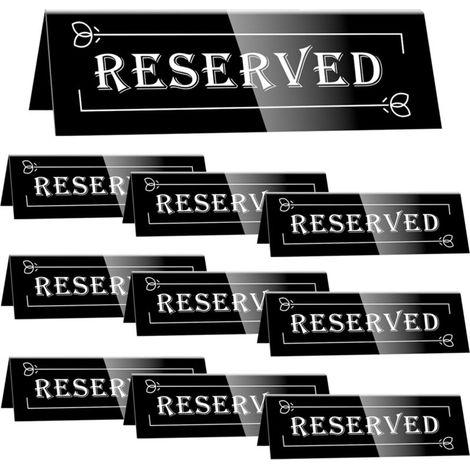 Lot de 10 panneaux de réservation de table en acrylique (1/4)