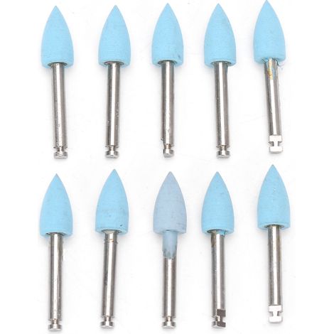 10 pièces Fraises de Polissage Dentaire Basse Vitesse, Kit de Burs pour Meulage et Polissage Dentaire (1/5)