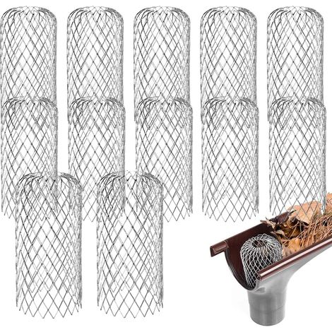 Pack of 12 gutter filters, 150 x 80 mm gutter protection grille, gutter filter made of aluminum to protect against leaves, insects and animals (1/5)