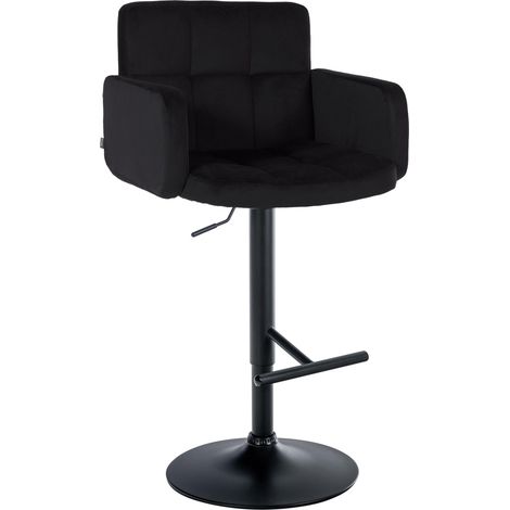Tabouret de bar Los Angeles en velours noir, Schwarz (1/5)