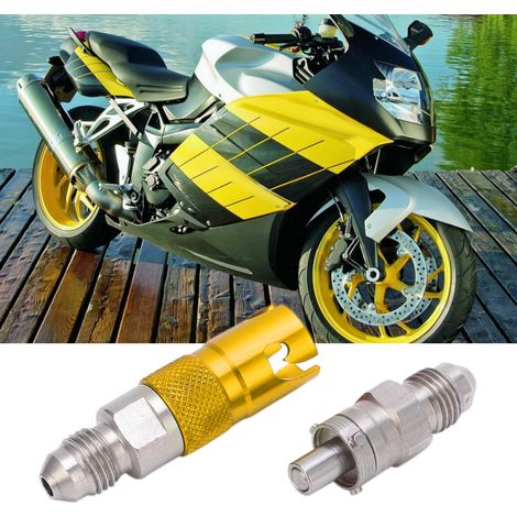 Valve de coupure de liquide de frein en acier inoxydable jaune (1/5)