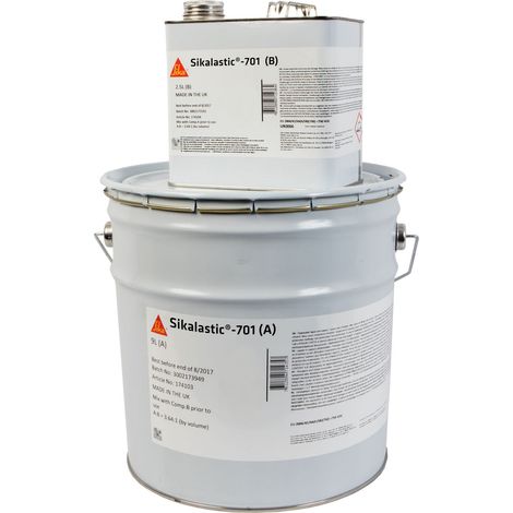 Sikalastic®-701 - Capa de acabado elástica de poliuretano bicomponente - 10 kg - Bote comp. A - Gris claro