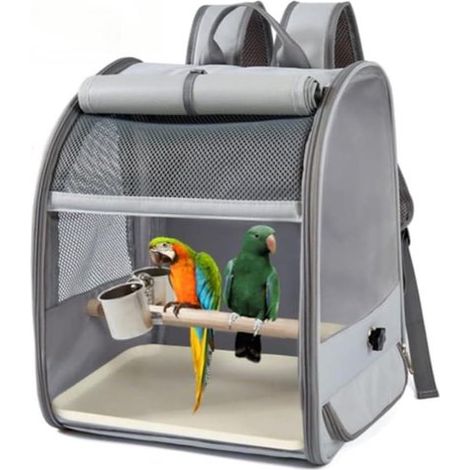Vogeltransportbehälter – Vogelrucksack mit Stock – Vogeltransportbox – Tragbare Reisetasche für Vögel – 1 Kunststoffbehälter (1/5)