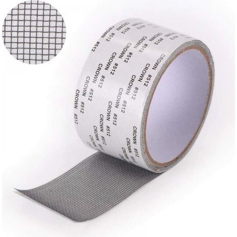 Ruban Adhesif Reparation Moustiquaire - Patch Repare Moustiquaire Réparation de Fenêtre Kit de Moustiquaire Adhesive Reparation Réparer Moustiquaire 5 x 2m (gris)-- (1/5)