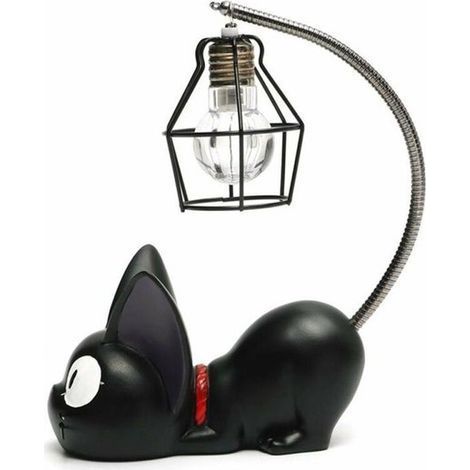 Ynkkvre - Veilleuse LED - Résine de haute qualité - Motif chat miniature avec éclairage d'ambiance - 1 pièce - Décoration intérieure et extérieure - Noir (1/5)