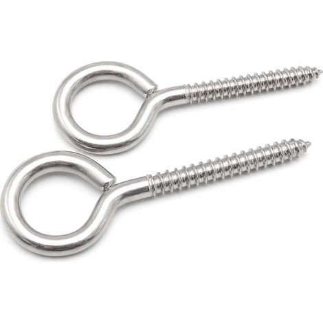 2 Pièces M12 Piton à Visser en Acier Inoxydable 304 Mouton Oeil Rond Auto Taraudeuse Vis à Anneau Crochets à Oeil Échafaudage Vis à Anneau Lourd Fermé 150mm (1/5)