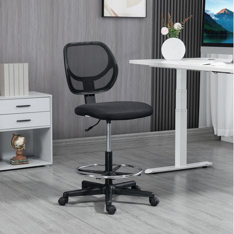 MEUBLIV Bürostuhl 59 x 61 x 93–113 cm schwarz, höhenverstellbar, ohne Armlehnen (1/5)