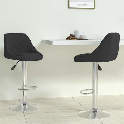 vidaXL Taburete de cocina 2 unidades de terciopelo negro (1/5)