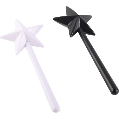 2 pièces salière poivrière forme baguette magique en plastique décorative noir blanc accessoire cuisine (1/5)