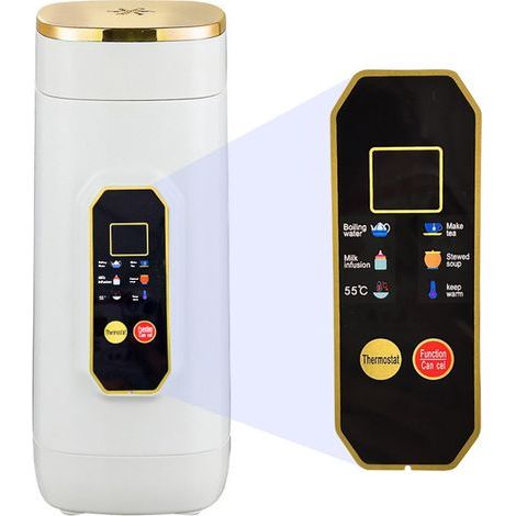Elektrischer Wasserkocher, 650 ml, 6 Temperaturstufen, LED-Anzeige, Edelstahl 304 (1/5)