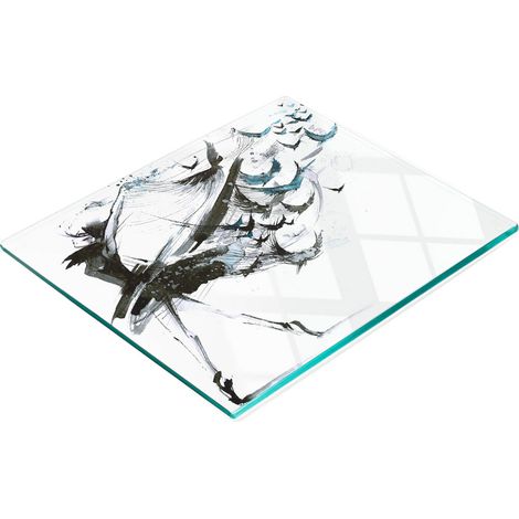 Tabla de cortar de cristal para cocina con motivos decorativos de bailarinas, 60x52 cm. (1/5)
