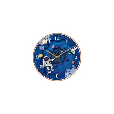 Horloge murale ronde à mouvement silencieux de 30,5 cm pour enfants, sans tic-tac, fonctionne avec piles, style voyage, décoration pour la maison, l'école, la chambre de garçon, le salon (1/5)