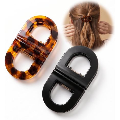 Pince Cheveux Magnétique Lot 2 Léopard Noir Anti-glisse (1/5)