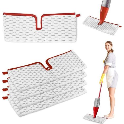 Kit de recharge 5 pièces pour balai pulvérisateur Vileda, lingettes microfibres réutilisables 2 en 1 pour recharge de balai pulvérisateur Vileda 1-2 Max (1/5)