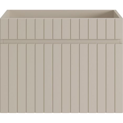 Mobile sotto lavabo sospeso scanalato beige 60 cm - SATARA