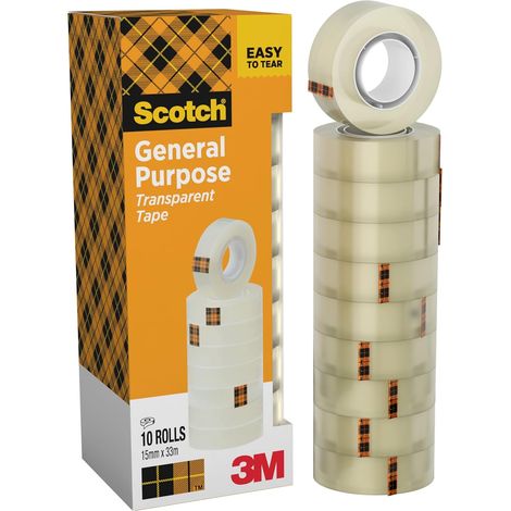 508 Ruban Adhésif Transparent, 10 Rouleaux, 15 mm x 33 m (1/5)