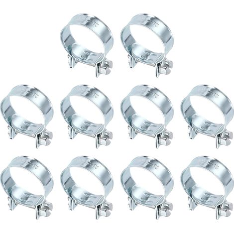 10Pcs Collier De Serrage Pour Injection De Carburant 21-23mm Ajustable En Acier Zingué Mini Collier Pour Tuyau De Gaz Pour Automotive Agriculture Plomberie Diesel Essence Tuyau (1/5)