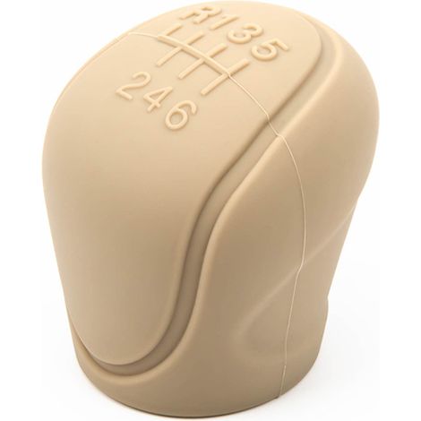Housse de levier de vitesse universelle en silicone beige pour voiture - 6 vitesses - antidérapante (1/2)