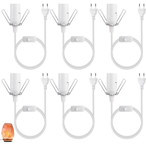 Douille E14 Avec Câble Et Interrupteur: Lot De 6 Supports De Lampe E14 Avec Interrupteur Et Prise, Douille E14 1.8m Câble Pour éclairage, Intérieur, Chambre, Salon, Cuisine, Bar (1/5)