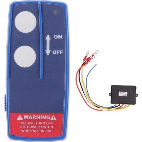 Kit de Télécommande de Treuil sans Fil, Portée de 75 Pieds, Voyant Visuel, Opération Facile, Universel 12V/24V (BLUE). (1/5)