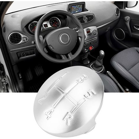 Poignée de Boîte de Vitesses Manuel 5 Vitesses - Renault Clio, Scénic, Mégane II - Design Argent Premium (1/5)