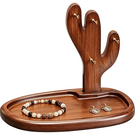 Mehrzweck-Tablett Rustikaler dekorativer Holz-Organizer Schlüsselanhänger und Sonnenbrillenhalter für Eingangstisch, Schreibtisch, Büro, Zuhause, Geburtstage, Garderobe, Flur (1/5)