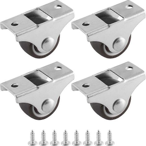 Lot de 4 mini roulettes fixes de 25 mm pour meubles (1/5)