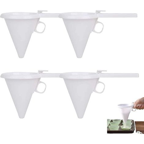 4-teiliges Kuchenteig-Trichter-Set, Backtrichter-Spender, Mini-Kolbentrichter, verstellbarer handlicher Küchentrichter aus Kunststoff, zum Backen von Desserts (1/4)