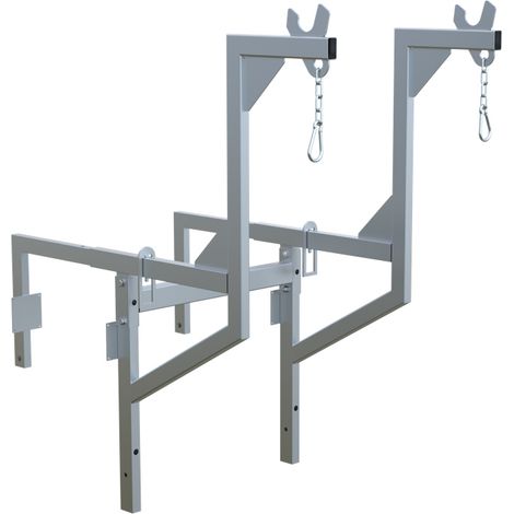 Moncoffrage – Support goulotte gravats réglable en acier zingué – Dimensions réglables 145 à 400 mm – Système d'accrochage rapide pour chantiers (1/5)