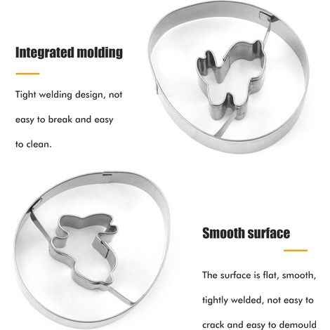 Ensemble de 9 emporte-pièces en acier inoxydable pour Pâques, idéal pour décorer biscuits, gâteaux et fondant, ainsi que pour confectionner vos propres friandises. (1/5)