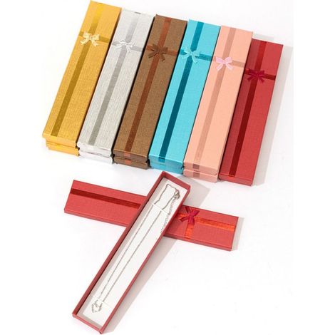 Coffret cadeau de bijoux 24 pièces pour anniversaires, mariages, fêtes (6 couleurs, 8 x 1,5 pouces) (1/5)
