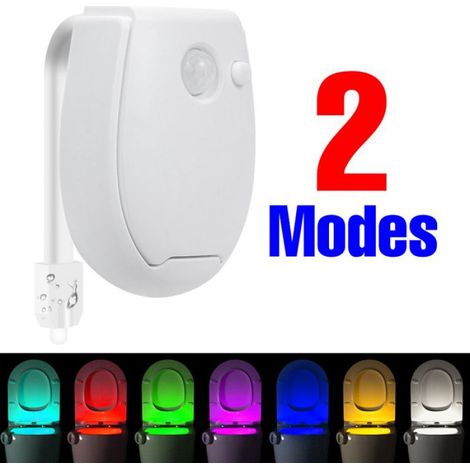 Lampe LED - Capteur de Mouvement PIR - Étanche IP65 - Rétro-Éclairage pour WC - 2 Modes d'Éclairage - 58 x 80 x 30 mm
