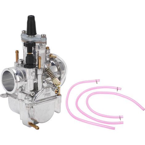 Carburateur de moto, diamètre d'entrée de 28mm, moteur coulissant plat avec Tube pour KX80 KX100 KX125 (1/5)