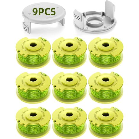 Bobines de fil de rechange AC80RL3 pour débroussailleuse Ryobi One Plus+ 18 V 24 V 40 V RY40204 RY40220 ZRP2080(9 Bobine,2 Couvercle) (1/5)